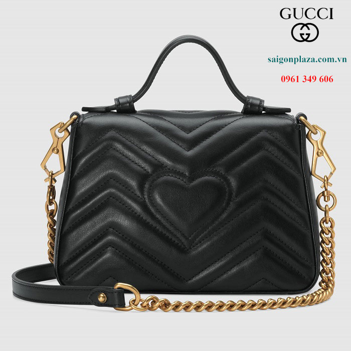 Túi xách túi da thật nữ chính hãng đà nẵng Gucci GG Marmont Mini Top Handle Bag