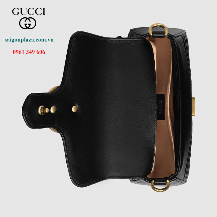 túi da đen đẹp Gucci GG Marmont Mini Top Handle Bag