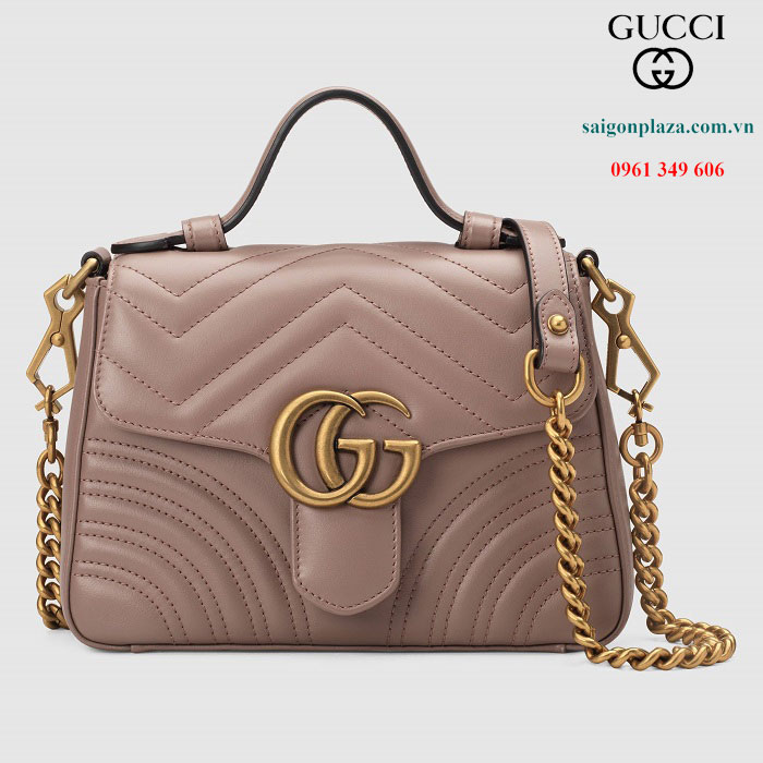 Túi xách Gucci màu hồng phấn Hà Nội GG Marmont Mini Top Handle Bag