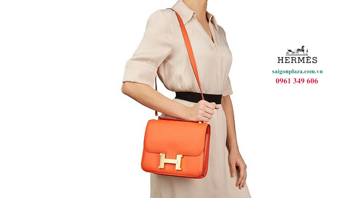 Túi đeo vai Hermes Constance 19 màu cam – HCC021