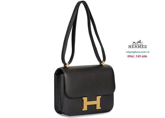 Túi xách Hermes Constance 19 epsom Gold Black màu đen size 19 23cm