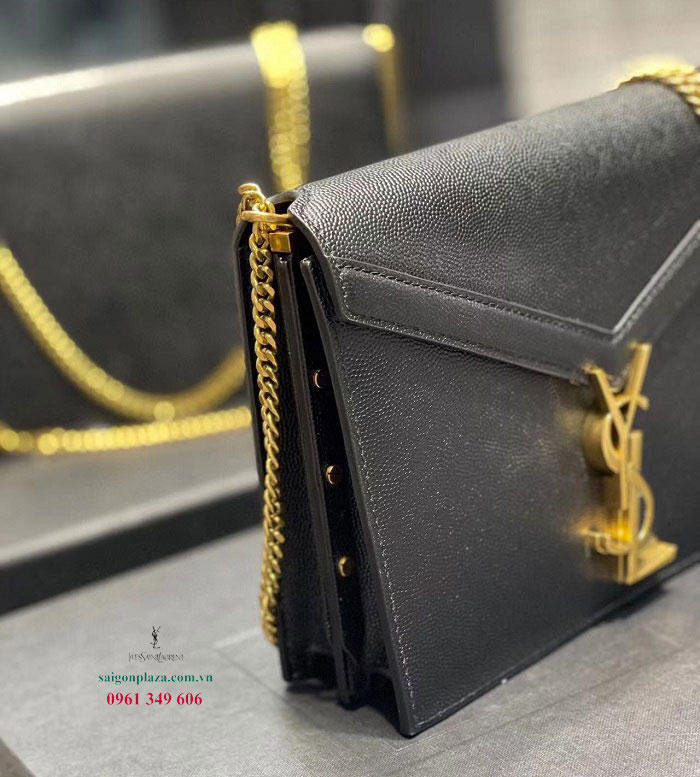 Túi YSL Cassandra Medium Chain Bag in Grain De Poudre Embossed Leather
