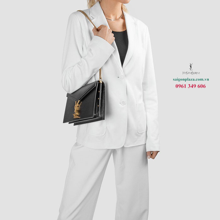 Túi đeo vai nữ chính hãng YSL YVES SAINT LAURENT Cassandra Monogram Clasp Bag
