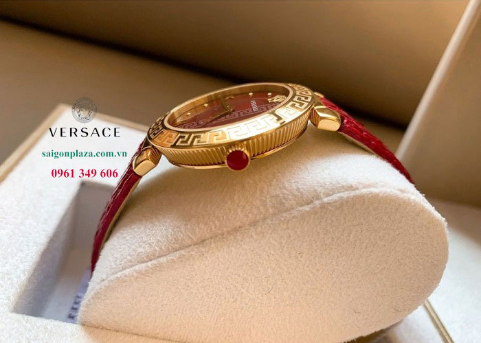 Đồng hồ Versace nữ mặt đỏ dây đỏ Versace Daphnis V16080017