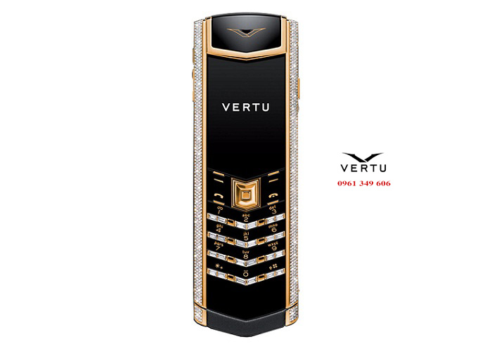 Vertu Signature S Yellow Gold Full Pave Baguette Diamonds Bag Key VT 184