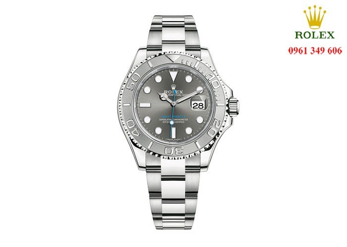 Đồng hồ nam cao cấp Rolex Yacht-Master 116622 Mặt Số Rhodium Tối