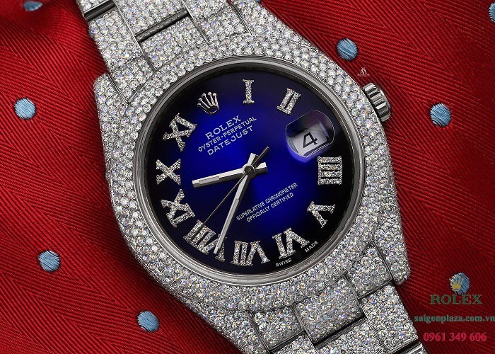 Đồng hồ nam hàng hiệu Rolex Datejust II 116300 Blue Vignette Roman