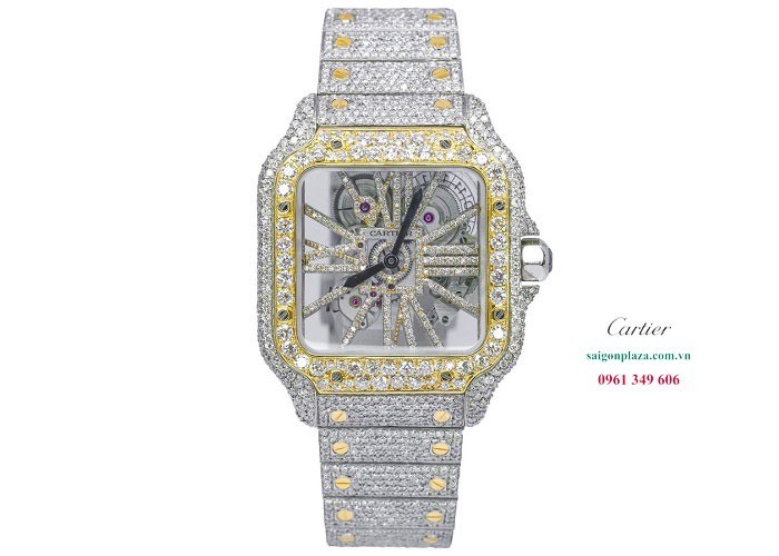 Đồng hồ nam cao cấp Cartier Santos De Cartier Skeleton WHSA0019